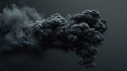 Wall Mural - A dark cloud of smoke fills the air, highlighting the impact of industrial pollution on the environment