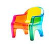 © tohceenilas - Colorful modern plastic chair with a vibrant multicolored design, perfect for adding a pop of color to any space. Stylish and durable furniture.