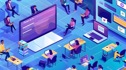 Modern Workplace Collaboration and Teamwork Concept