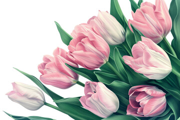 Wall Mural - Bouquet of Pink and White Tulips