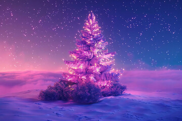 Poster - Christmas Tree in a Winter Wonderland.