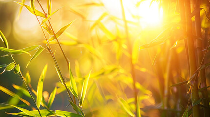 Canvas Print - Golden Bamboo Forest.