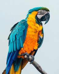 Wall Mural - a colorful parrot perched on top of a tree branch