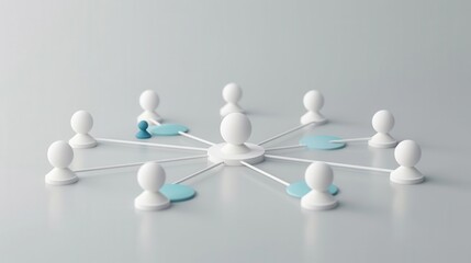 global cooperation, diverse group connecting, 3D illustration, modern style, isolated on white background