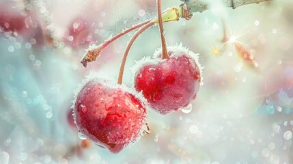 Poster - cherries in ice