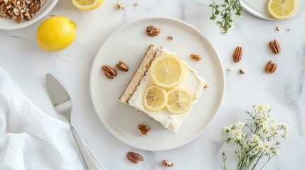 Sticker - white chocolate cake on a plate