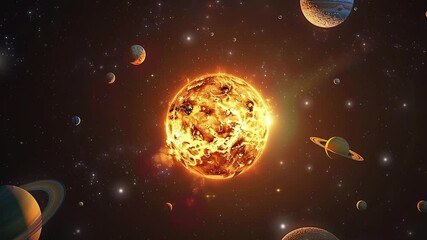 Wall Mural - solar system planets in deep space. backdrop of a solar system with planets and stars. beautiful bac