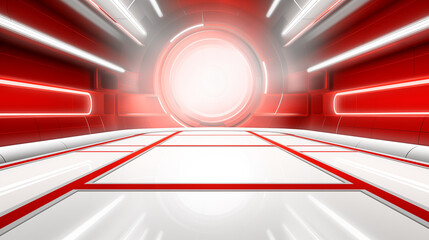 Illustration of a red and white abstract background for use in professional slideshows, presentations, marketing materials, etc. Great for main slides. Created with Generative AI technology