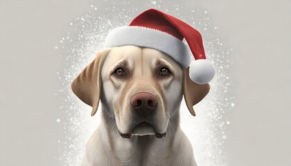 Sticker - dog in santa hat