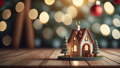 Poster - christmas tree with candles and decorations