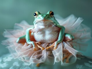 Canvas Print - frog on a leaf