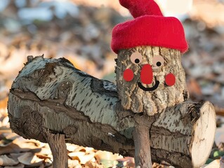 Sticker - wooden doll in the woods