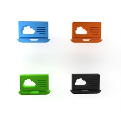 Sticker - Colorful Weather forecast icon isolated on white background. Minimalism concept. 3D render illustration