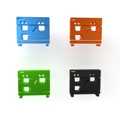 Sticker - Colorful Coffee machine icon isolated on white background. Minimalism concept. 3D render illustration