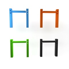 Sticker - Colorful Sport horizontal bar icon isolated on white background. Minimalism concept. 3D render illustration