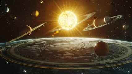 Wall Mural - solar system planets in deep space. backdrop of a solar system with planets and stars. beautiful bac