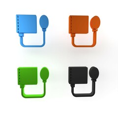 Poster - Colorful Blood pressure icon isolated on white background. Minimalism concept. 3D render illustration