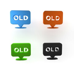 Sticker - Colorful Nursing home building icon isolated on white background. Health care for old and sick people. Center for retired people. Minimalism concept. 3D render illustration