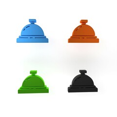 Wall Mural - Colorful Hotel service bell icon isolated on white background. Reception bell. Minimalism concept. 3D render illustration