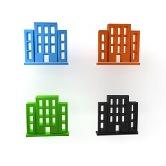 Canvas Print - Colorful House icon isolated on white background. Home symbol. Minimalism concept. 3D render illustration