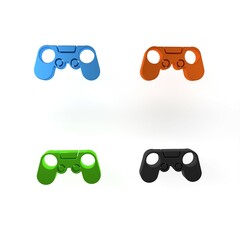 Wall Mural - Colorful Gamepad icon isolated on white background. Game controller. Minimalism concept. 3D render illustration