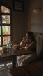 © Krakenimages.com - A young hispanic woman enjoys a healthy meal and water at a modern cafe with a cozy ambiance
