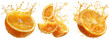 © Zhayyyn Imagine - Set of Vibrant Orange Juice Splash, Cut-out, Isolated on Transparent Background