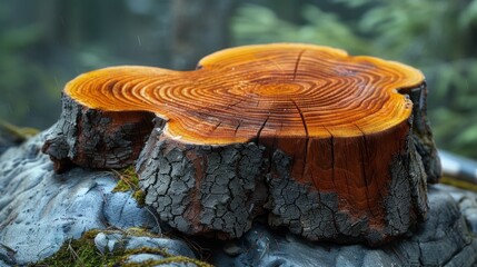 Wall Mural - Tree Stump with Rings in Forest