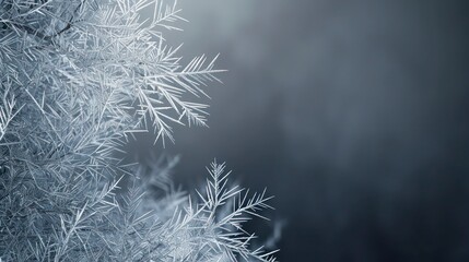 Wall Mural - silver and pale blue lines forming a frost-like network against a dark grey backdrop, spacious for t