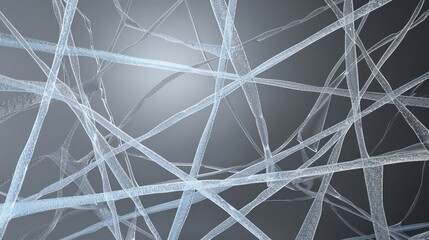 Wall Mural - silver and pale blue lines forming a frost-like network against a dark grey backdrop, spacious for t