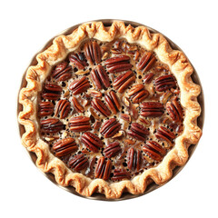 Delicious Pecan Pie with a Golden Crust Isolated without Background