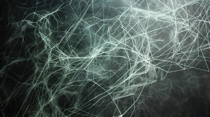 Wall Mural - silver and pale green lines forming a frost-like network against a dark canvas, clear and spacious f