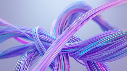 Wall Mural - soft purple and cyan network lines intertwining, set against a subtle space grey background