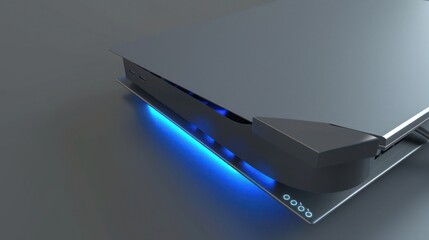 Wall Mural - subtle blend of grey and blue plexus, text space along the right edge for clear communication