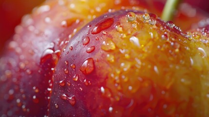 Wall Mural - A close-up of a ripe nectarine with a soft, juicy texture.