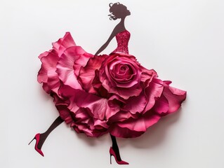 Wall Mural - woman with red rose