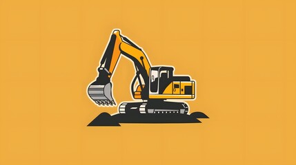 Wall Mural - excavator repair logo design template. 