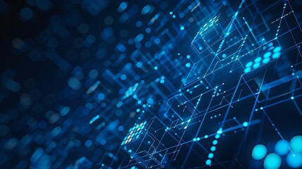 Blue business technology quadrilateral background