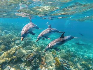 Sticker - dolphin and diver