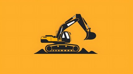 Wall Mural - excavator repair logo design template. 