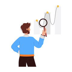 Wall Mural - A flat style illustration of business research 

