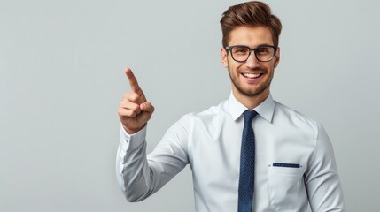 Poster - businessman pointing at something