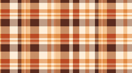 Wall Mural - Plaid Pattern in Brown Orange Beige