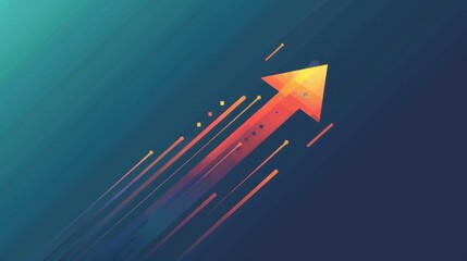 Leinwandbilder - A symbolic arrow graphic depicting growth and progress, with an upward trajectory