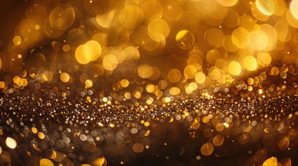 Poster - Golden Bokeh Light Abstract Background