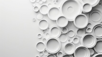 Wall Mural - Abstract White 3D Circular Pattern