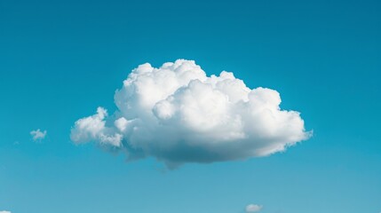 Canvas Print - Single Fluffy Cloud in Clear Sky