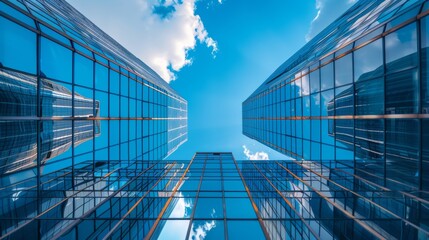 Sticker - Skyscrapers Reflected in Blue Glass