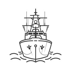 Wall Mural - warship minimalist line art icon logo symbol 