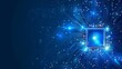 © Emma - Futuristic microchip processor with lights on the blue background